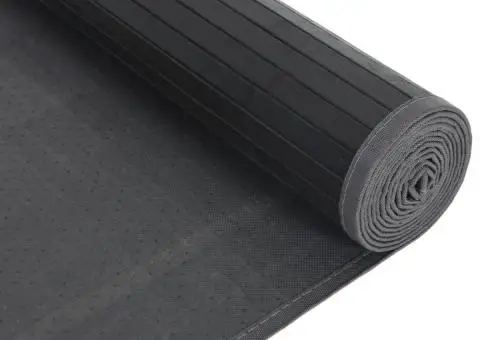 Covor dreptunghiular, negru, 80x400 cm, bambus - 5/5