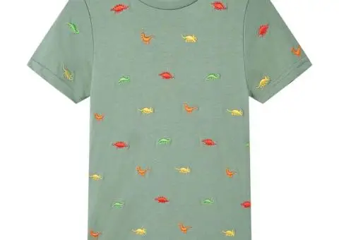 Tricou pentru copii cu mâneci scurte, kaki, 104 - 1/5