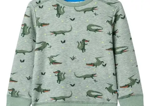 Bluzon pentru copii, kaki melanj deschis, 128 - 1/5