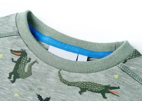 Bluzon pentru copii, kaki melanj deschis, 128 - 3/5