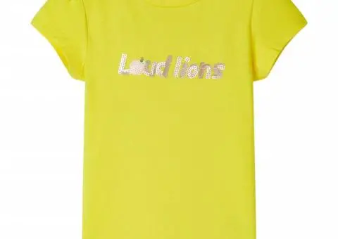 Tricou pentru copii cu mâneci lungi, galben aprins, 140 - 1/5