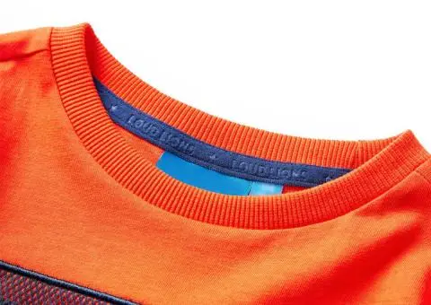 Tricou copii mâneci lungi, portocaliu aprins, 116 - 3/5