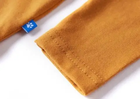 Tricou pentru copii cu mâneci lungi, ocru închis, 116 - 5/5