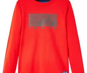 Tricou pentru copii cu mâneci lungi, roșu, 104