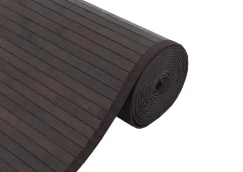 Covor dreptunghiular, maro închis, 100x200 cm, bambus - 4/5