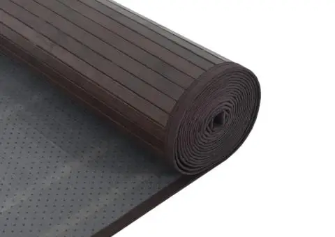 Covor dreptunghiular, maro închis, 100x200 cm, bambus - 5/5