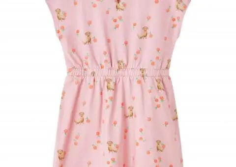 Rochie copii cu șnur, portocaliu deschis, 116 - 2/5