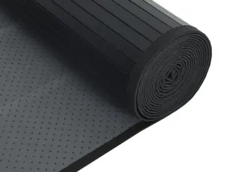 Covor dreptunghiular, negru, 100x1000 cm, bambus - 5/5