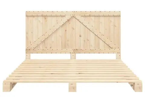 Cadru de pat cu tăblie, 180x200 cm, lemn masiv de pin - 5/5
