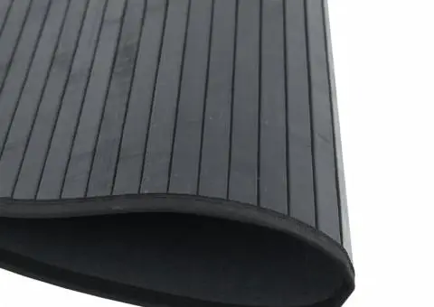 Covor rotund, negru, 60 cm, bambus - 4/5