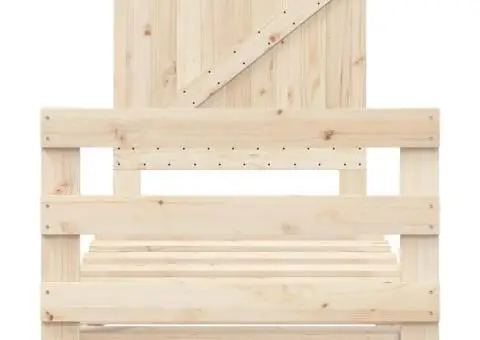 Cadru de pat cu tăblie, 90x200 cm, lemn masiv de pin - 5/5