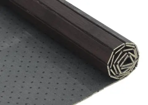 Covor dreptunghiular, maro închis, 100x200 cm, bambus - 5/5