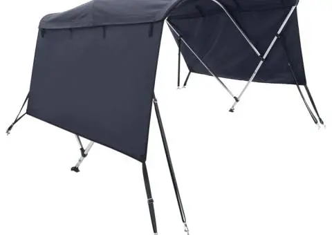 Parasolar Bimini 3 arcuri pereți laterali, 183x(137-152)x137 cm - 2/5