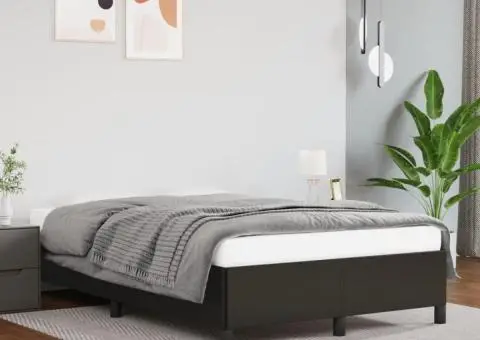 Cadru de pat fără saltea Negru piele artificială - 1/5