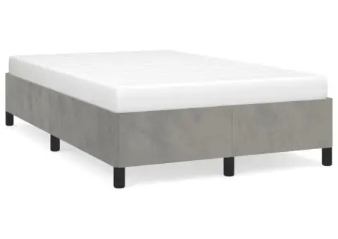 Cadru de de pat fără saltea Gri deschis 120x190 cm catifea - 2/5