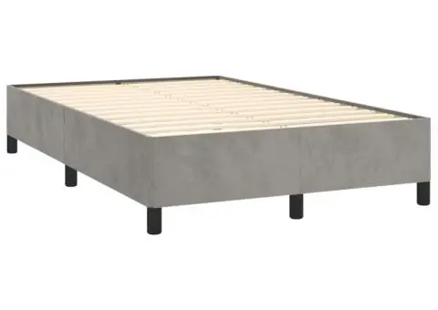 Cadru de de pat fără saltea Gri deschis 120x190 cm catifea - 3/5