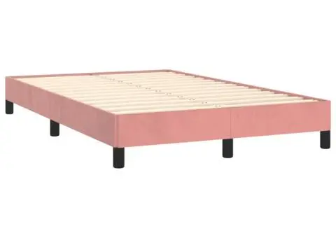 Cadru de pat fără saltea roz 120x190 cm catifea - 3/5