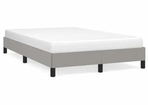 Cadru de pat fără saltea țesătură gri deschis 120x190 cm - 2/5