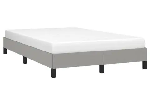 Cadru de pat fără saltea țesătură gri deschis 120x190 cm - 4/5