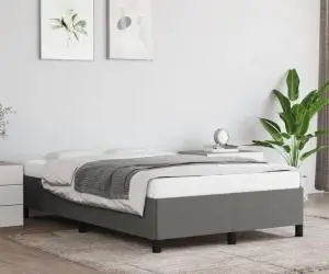 vidaXL Cadru de pat fără saltea gri închis 120x190 cm țesătură