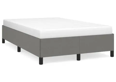 Cadru de pat fără saltea gri închis 120x190 cm țesătură - 2/5