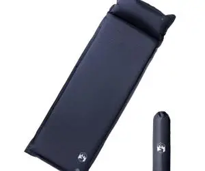 vidaXL Saltea de camping auto-gonflabilă, cu pernă, 1 persoană, gri