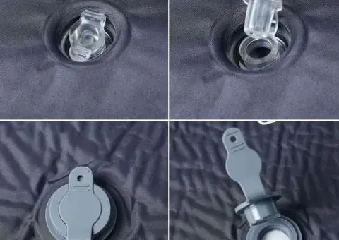 Saltea de camping auto-gonflabilă, cu pernă, 1 persoană, gri - 4/5