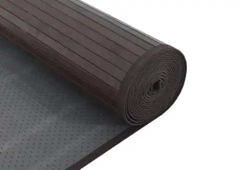 Covor dreptunghiular, maro închis, 60x1000 cm, bambus - 5/5