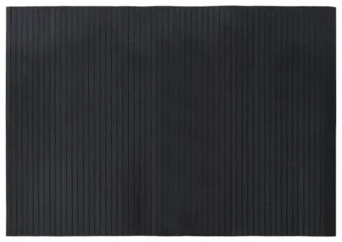 Covor dreptunghiular, negru, 70x100 cm, bambus - 2/5