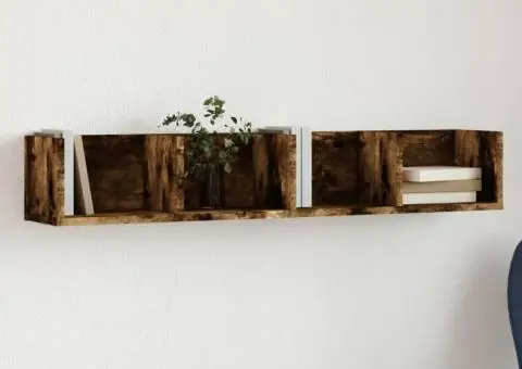 Dulap de perete, stejar fumuriu, 99x18x16,5 cm, lemn compozit - 1/5