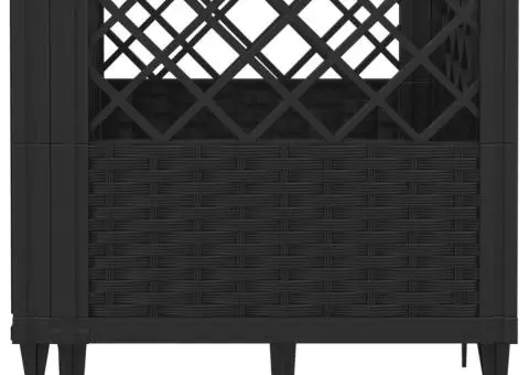 Jardinieră de grădină cu spalier, negru, 43,5x43,5x43,5 cm, PP - 5/5