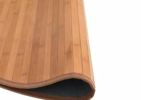 Covor rotund, negru, 80 cm, bambus - 4/5