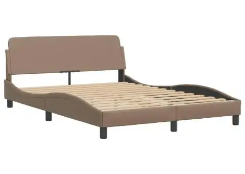 Cadru de pat cu tăblie, cappuccino, 140x190 cm, piele ecologică - 5/5