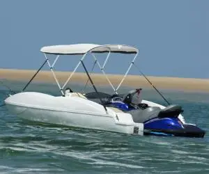 vidaXL Parasolar Bimini 3 arcuri pereți din plasă 183x(154-167)x137 cm