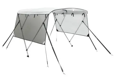 Parasolar Bimini 3 arcuri pereți din plasă 183x(154-167)x137 cm - 2/5