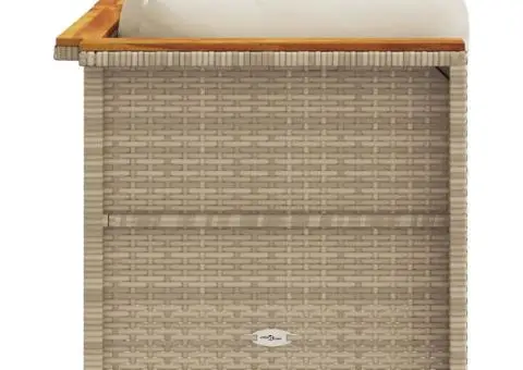 Canapea de grădină cu perne, 3 locuri, bej, poliratan - 5/5