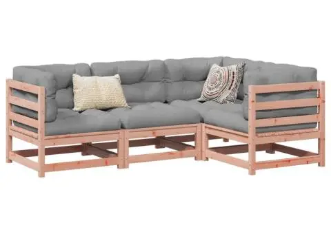 Set canapele grădină cu perne, 4 piese, lemn masiv brad douglas - 1/5