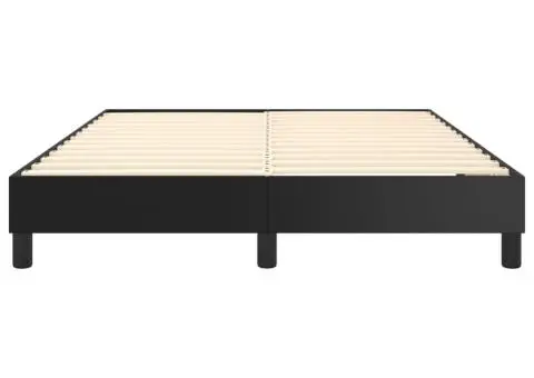 Cadru de pat, negru, 140x200 cm, piele ecologică - 5/5