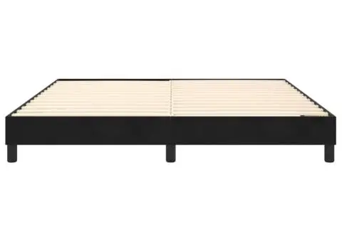 Cadru de pat fără saltea, negru, 160x200 cm, catifea - 5/5