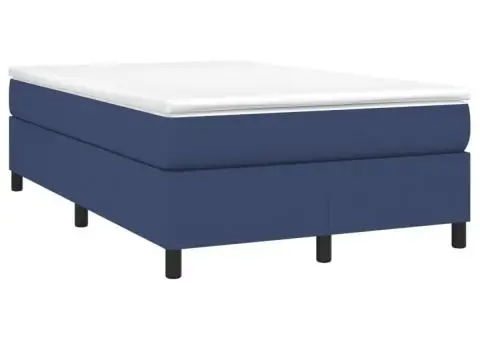 Cadru de pat fără saltea țesătură albastră 120x200 cm - 3/5