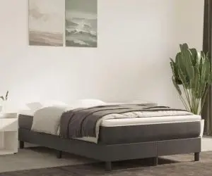 vidaXL Cadru de pat fără saltea, gri închis, 120x200 cm, catifea