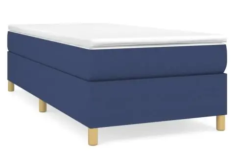 Cadru de pat fără saltea țesătură albastră 100x200 cm - 2/5