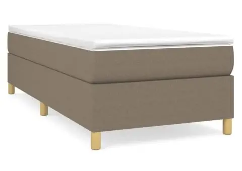 Cadru de pat fără saltea, gri taupe, 100x200 cm, textil - 2/5