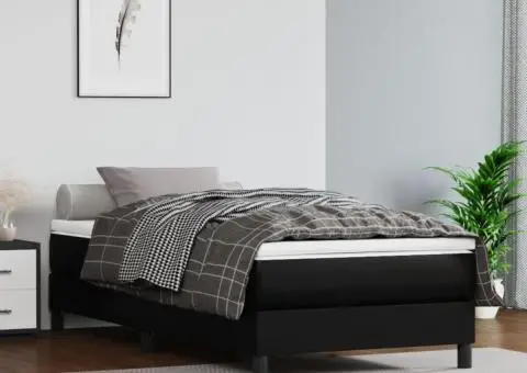 Cadru de pat, negru, 80x200 cm, piele ecologică - 1/5