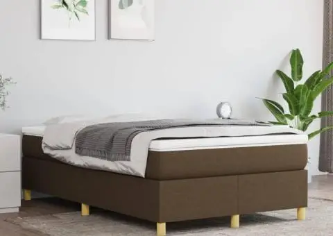 Cadru de pat fără saltea, maro închis, 120x200 cm, textil - 1/5