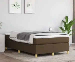 vidaXL Cadru de pat fără saltea, maro închis, 120x200 cm, textil