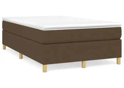Cadru de pat fără saltea, maro închis, 120x200 cm, textil - 2/5