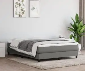 vidaXL Cadru de pat fără saltea, gri închis, 140x200 cm, textil