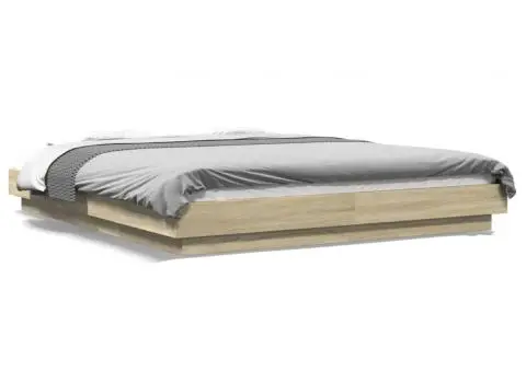 Cadru de pat, stejar sonoma, 160x200 cm, lemn prelucrat - 2/5