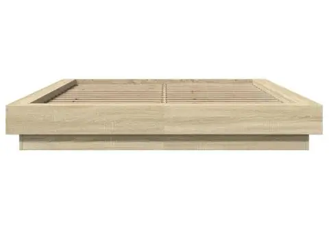Cadru de pat cu LED stejar sonoma 120x190 cm lemn prelucrat - 5/5